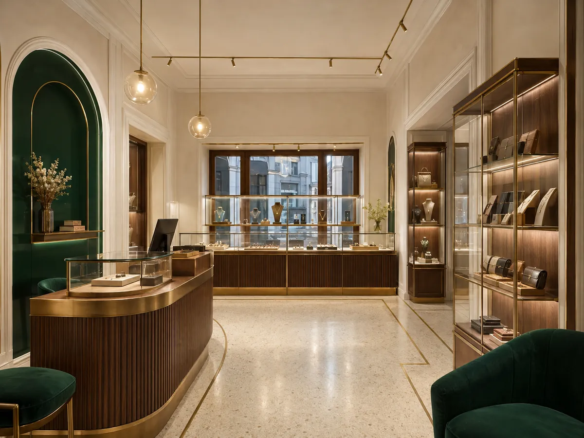 Jewellery department cash desk — after, neoclassic