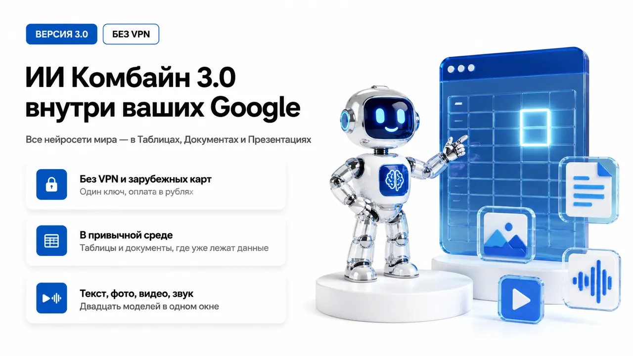 Титульный слайд «ИИ Комбайн 3.0»
