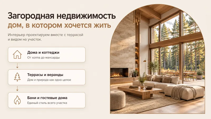 Слайд о загородной недвижимости