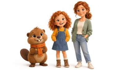 Character sheet for ages 6–8: Bonya, seven-year-old Mila and her mum