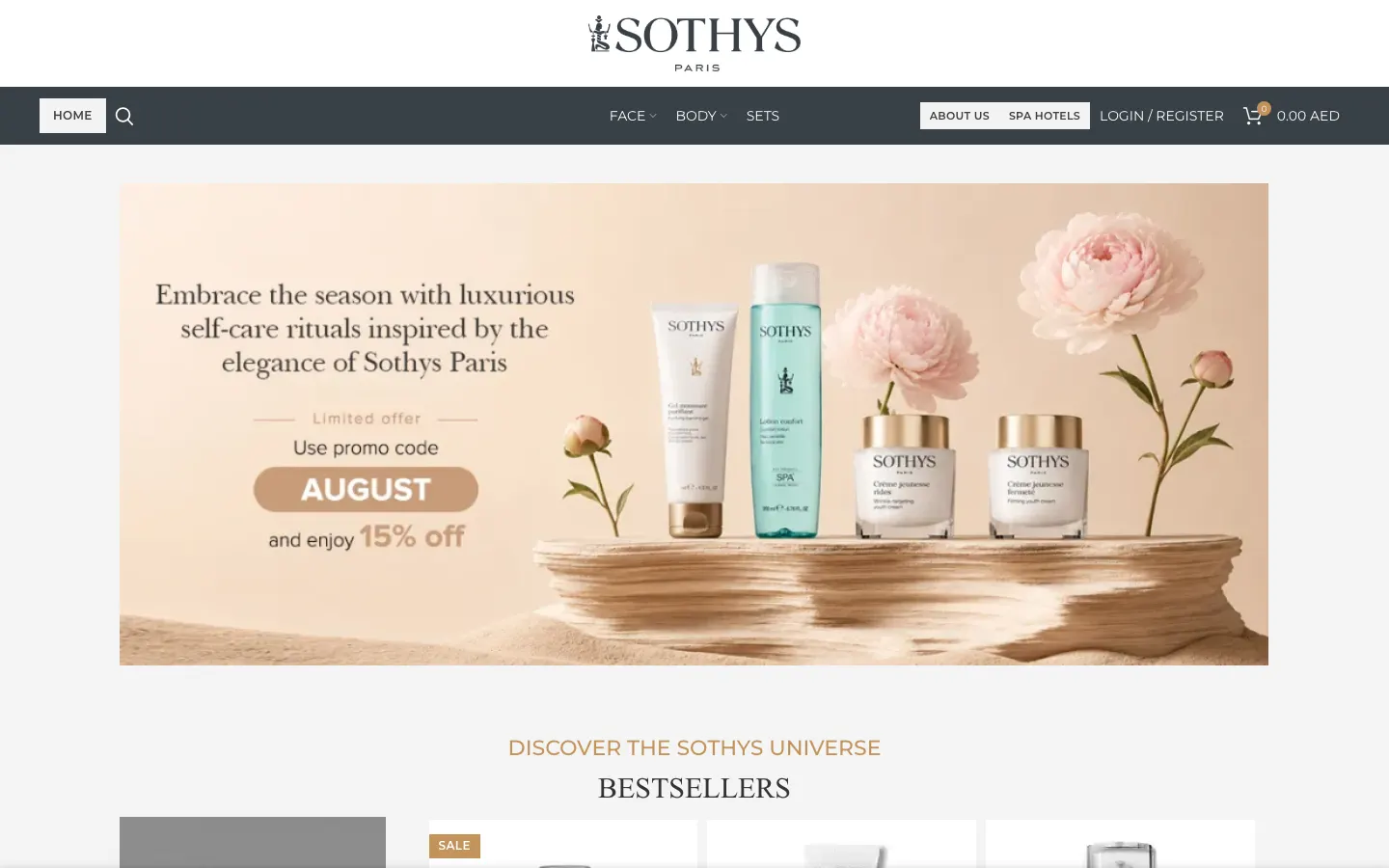 Скриншот sothys.ae