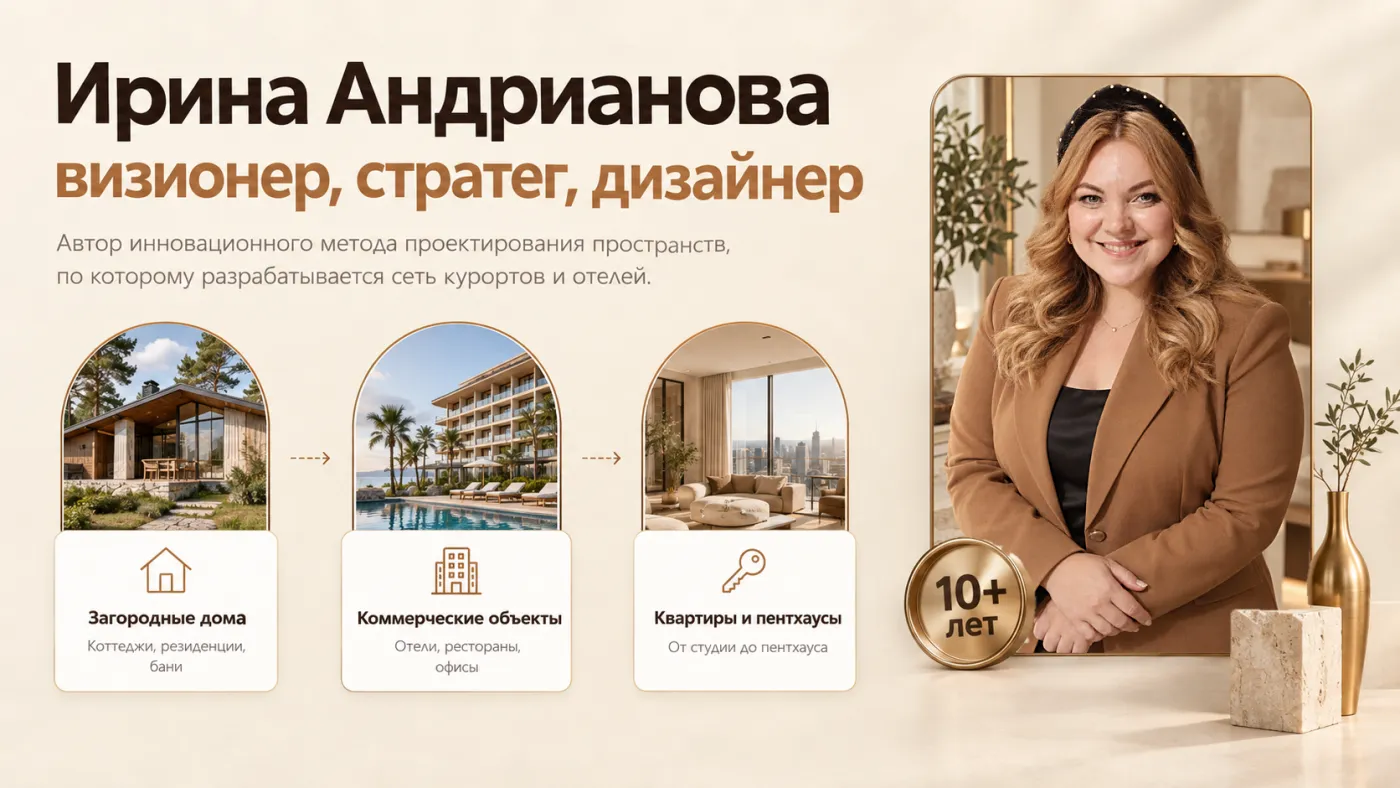 Слайд презентации «Дизайнер недвижимости Ирина Андрианова»